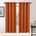 Yakamok Soft and Smooth Orange Blackout Curtains for Bedroom - Grommet Thermal Insulated Room Darkening Curtains for Living Room, Set of…