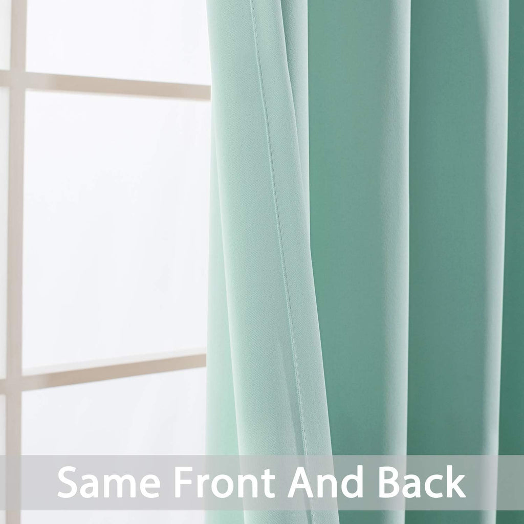 Yakamok Blackout Curtains Room Darkening Thermal Insulated Window Panels, Solid Grommet Top Drapes for Bedroom/Living Room(52Wx90L, Aqua…