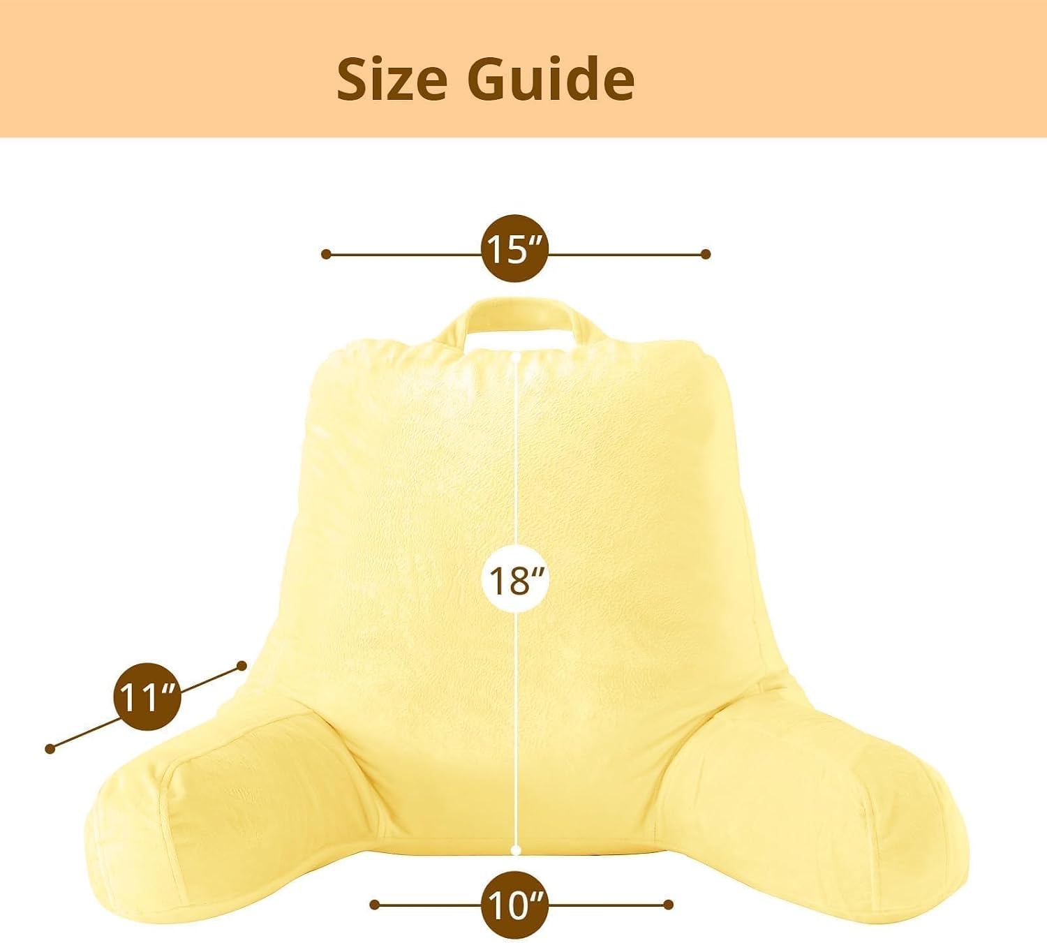 Sasttie Reading Pillow, Velvet Back Pillow for Bed Sitting Up, Adult Back-Rest Support Cushion with Arms for Sit Up on Couch, Sofa, and…