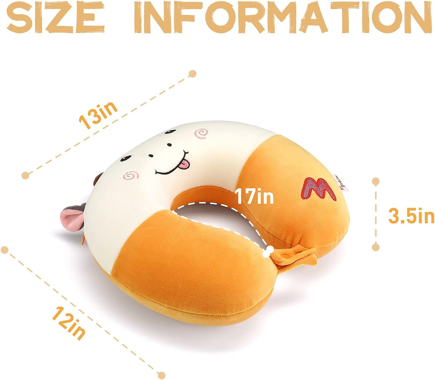 NiuniuDaddy Niuniu Daddy Kids Travel Neck Pillow - Memory Foam Neck and Chin Support for Airplane, Car, Road Trips - Cute Cow Design, Airpl…