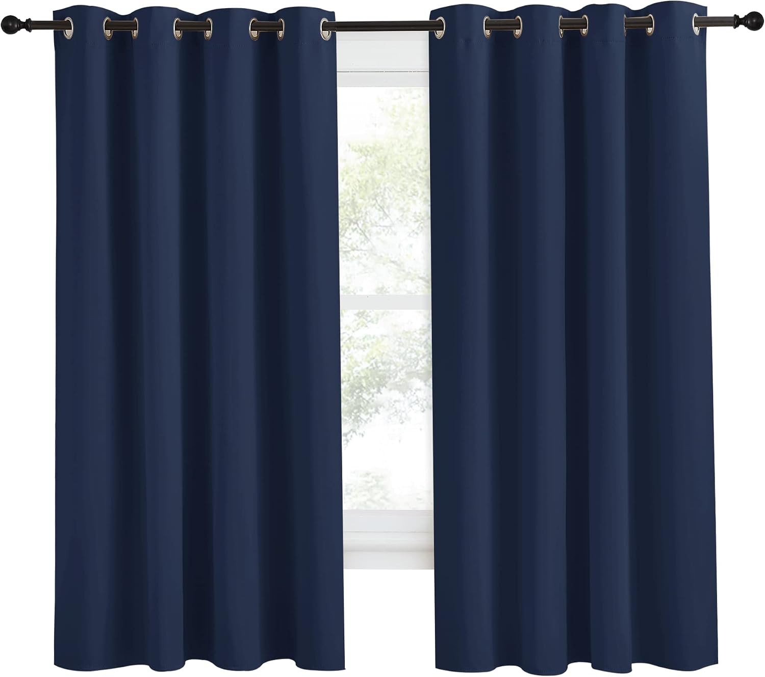 NICETOWN Blackout Curtain Panel, Navy Blue, 55 inches Wide by 68 inches Long, 1 PC, Light Blocking Room Darkening Drape/Drapery for…