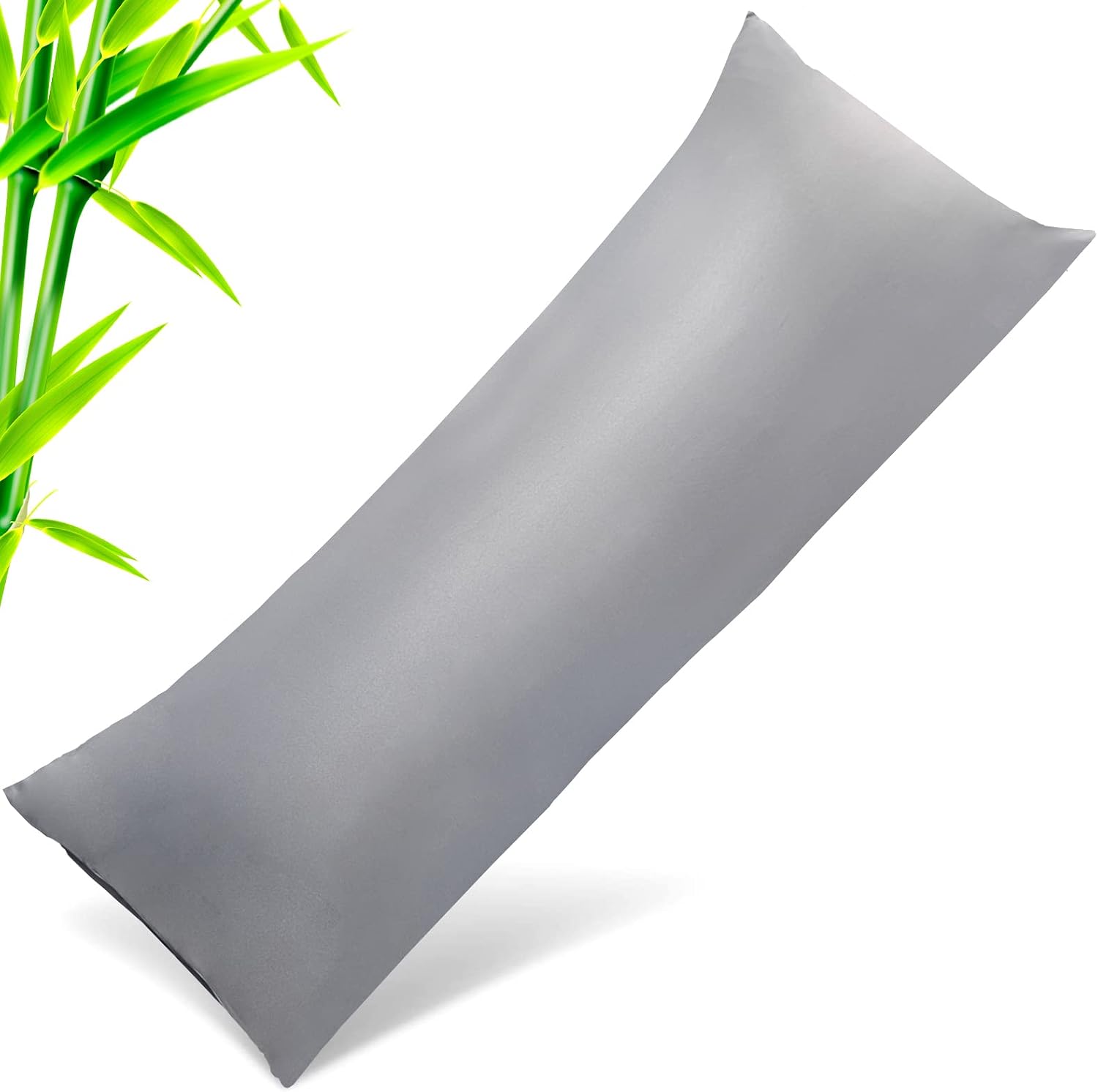 Body Cooling Pillow Cases Cover, Bamboo Rayon Dark Grey Body Pillowcases with Zipper Closure, Cool and Breathable Pillow Case for Hot…