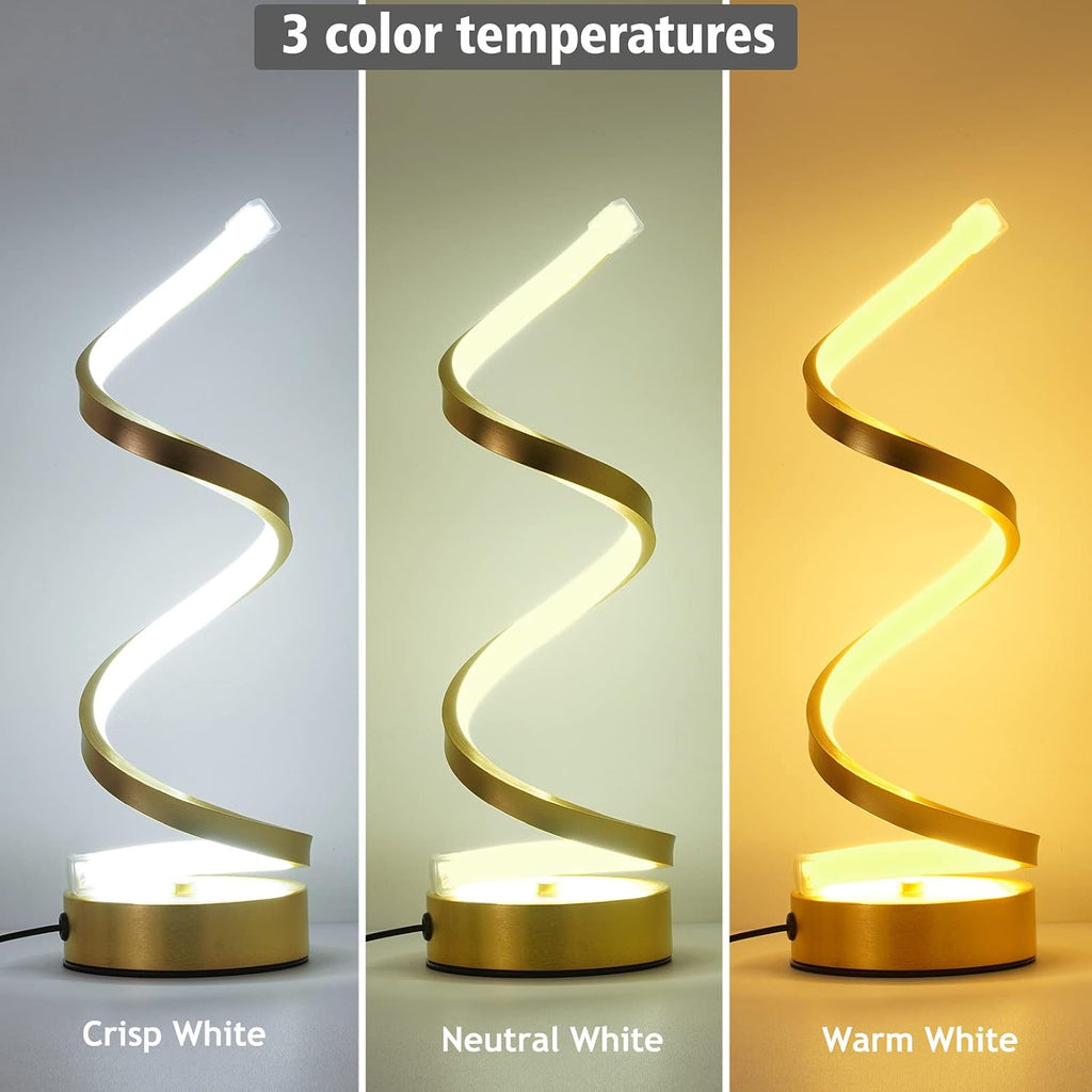NUÜR Table Lamps for Living Room Set of 2, Gold Dimmable LED Lamp, Small Bedside Lamps, Nightstand Lamp for Bedroom Home Office Living Room
