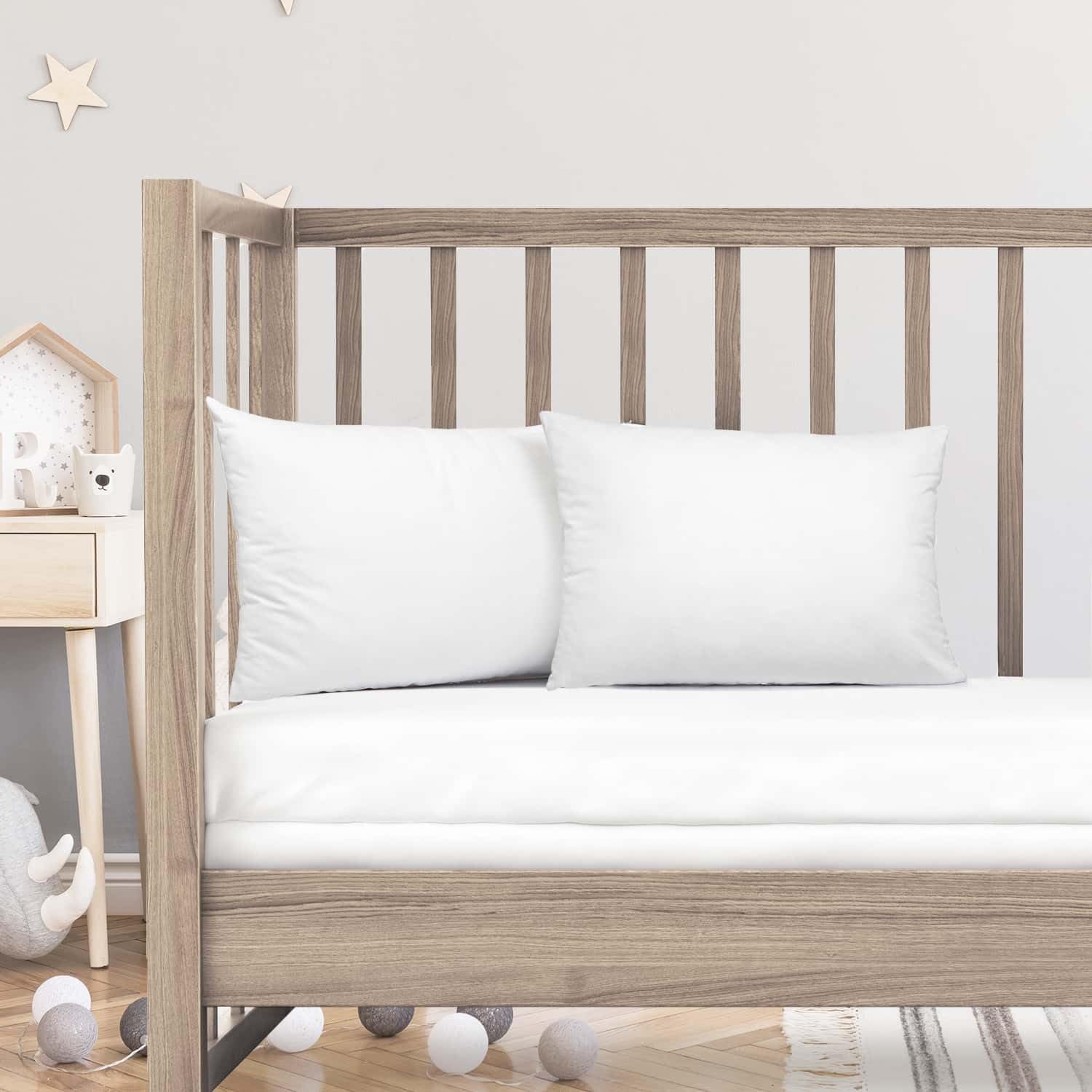 Nestl Pillow for Sleeping 13 x 18, Pillow for Travel, Car, School, Machine Washable Soft Cotton - White 1 Pack Cotton White