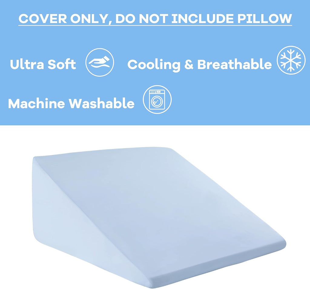 HOMBYS Cooling Bed Wedge Pillow Cover Q-max 0.4 Cool Pillowcases Super Soft & Skin-Friendly with Zipper Design, Removable & Machine…