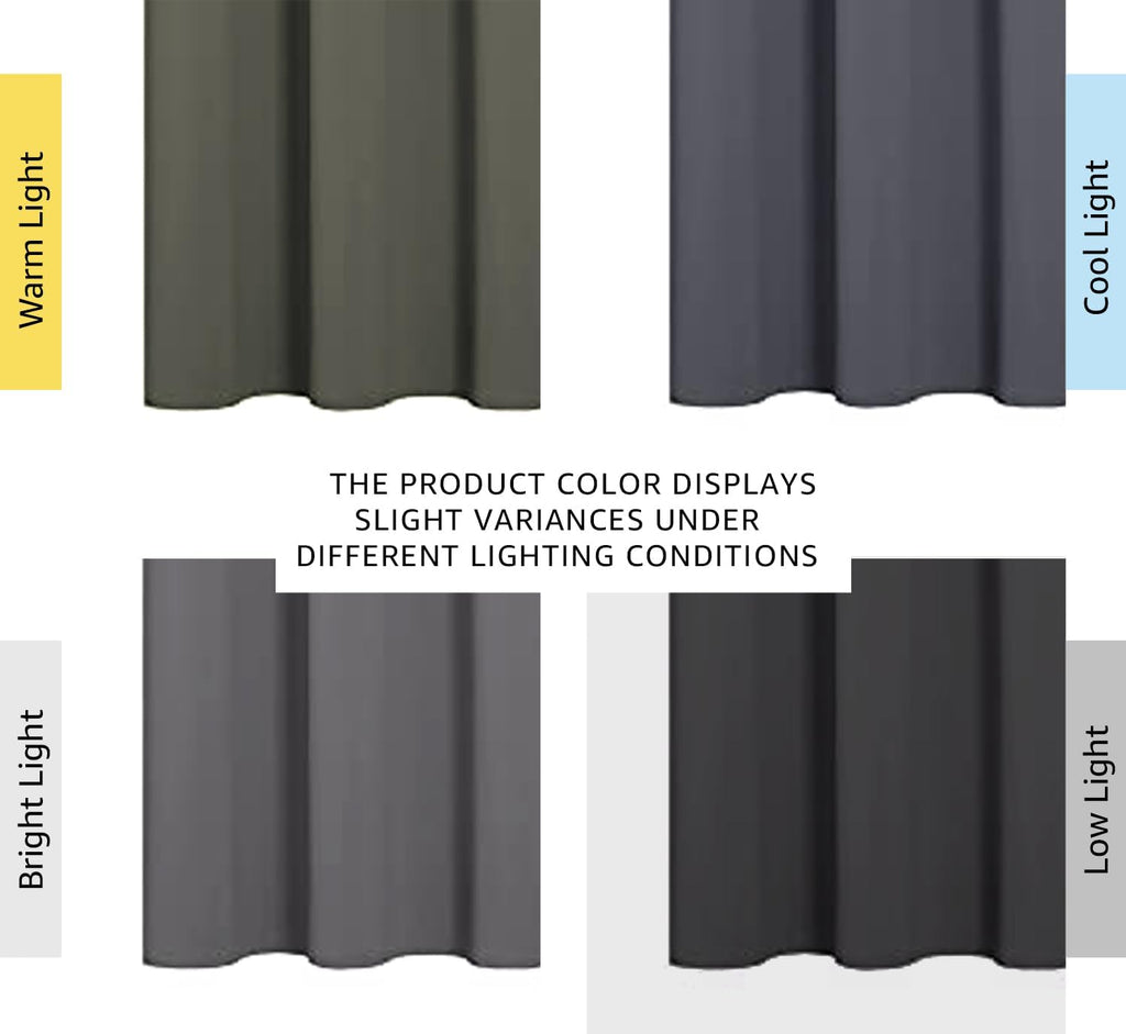NICETOWN Grey Blackout Curtain Panels for Bedroom, Thermal Insulated Grommet Top Blackout Draperies and Drapes for Basement (2 Panels…