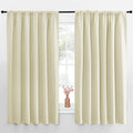 NICETOWN Blackout Curtains for Bedroom, Home Decorations Thermal Insulated Solid Rod Pocket Blackout Drapes for Cafe (Beige, One Pair, 70…