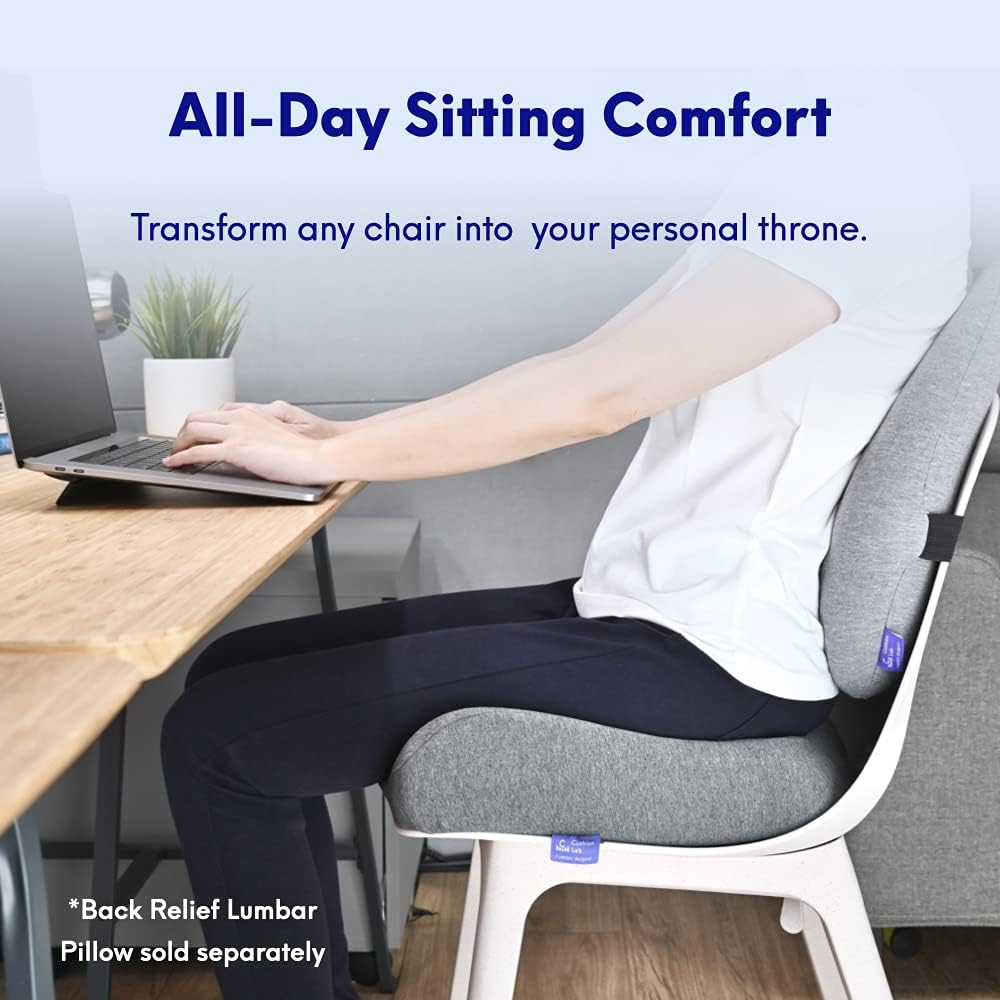 Cushion Lab Patented Pressure Relief Seat Cushion for Long Sitting Hours on Office & Home Chair - Extra-Dense Memory Foam for Soft…