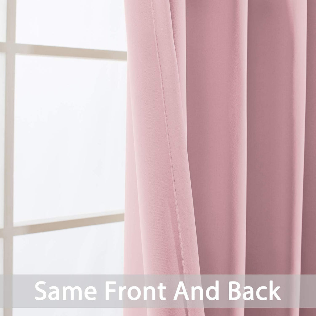 Yakamok Light Blocking Window Blackout Curtains Thermal Insulated Room Darkening Drapes for Bedroom, Solid Grommet Top Window Panels…
