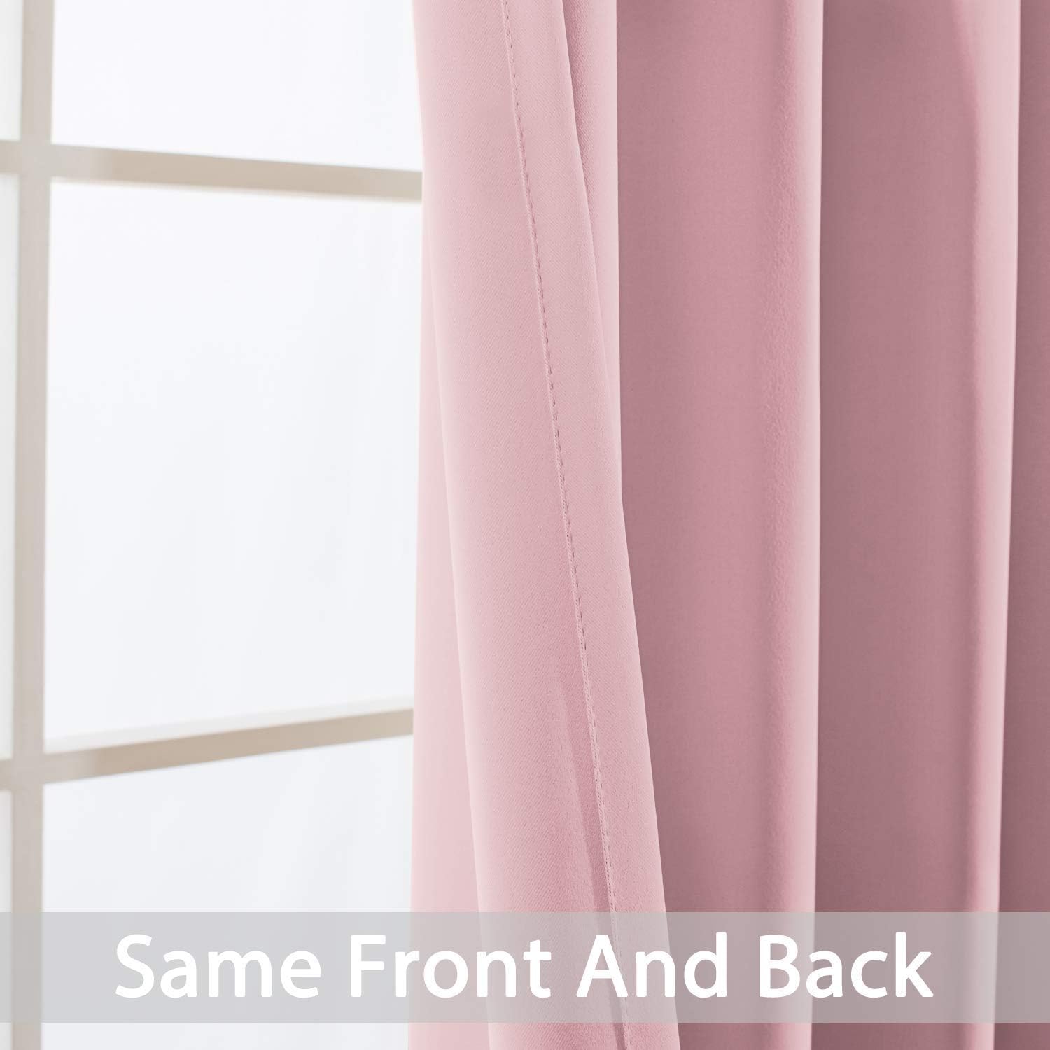 Yakamok Light Blocking Window Blackout Curtains Thermal Insulated Room Darkening Drapes for Bedroom, Solid Grommet Top Window Panels…
