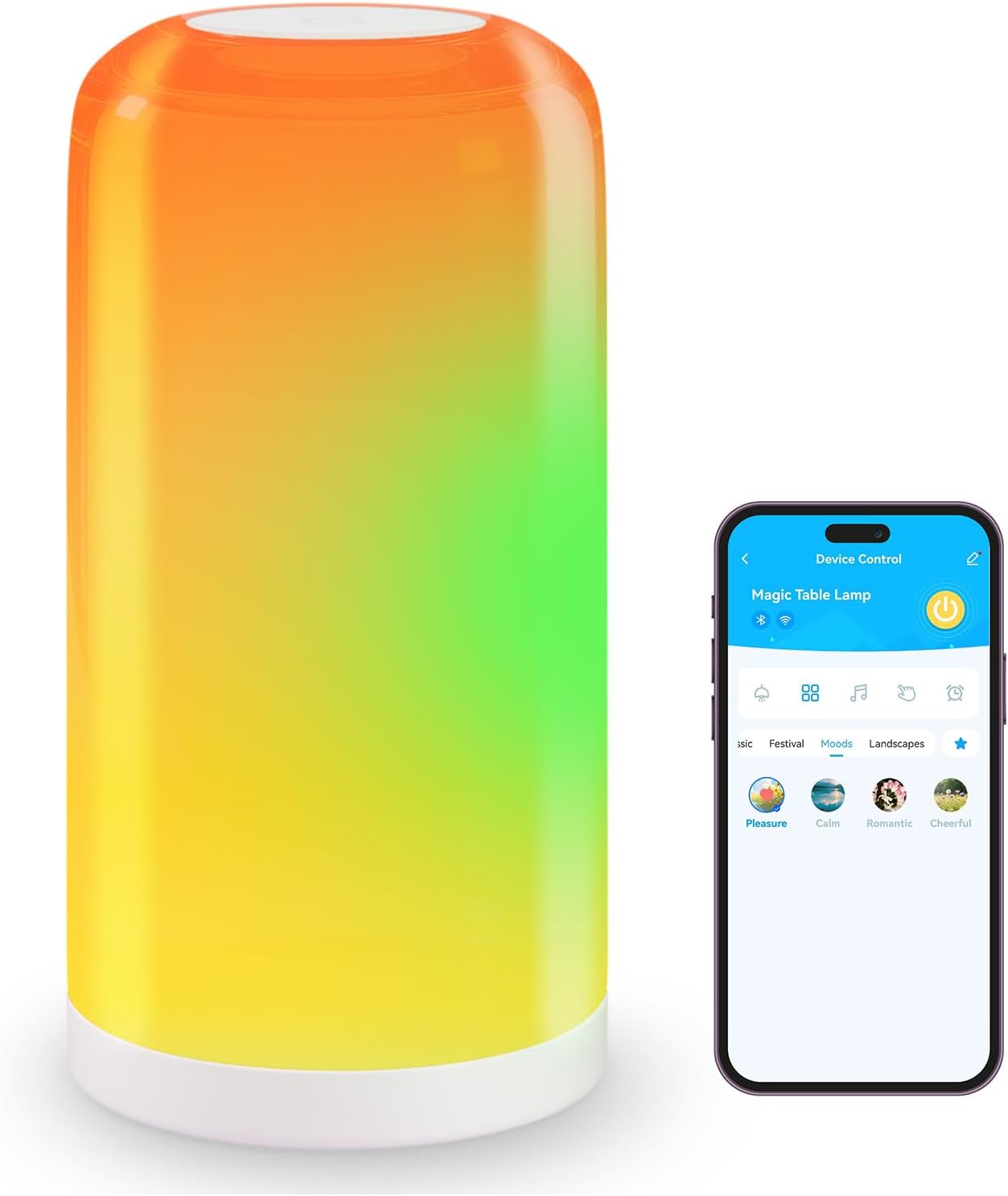 DAYBETTER BGRIC Smart Bedside Lamps, Touch Lamps for Nightstand, LED Lamp Compatible with Alexa and Google Home, Color Changing Lamp for…