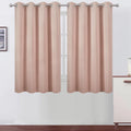 Lemomo Blackout Curtains 66 x 54 Inch Long Blush Curtains Set of 2 Panels Room Darkening Curtains for Bedroom and Living Room 54 Inch silver