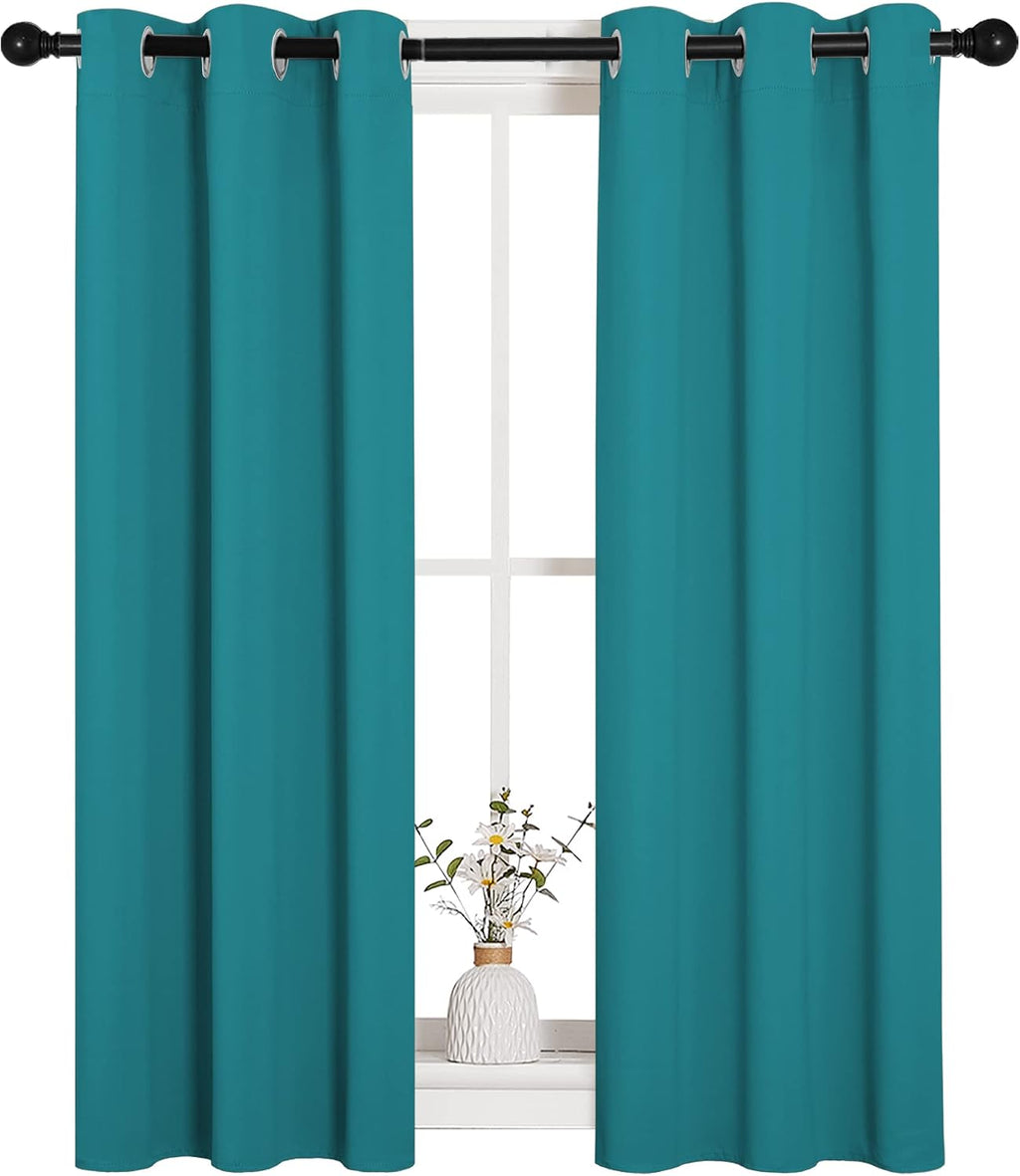 NICETOWN Room Darkening Curtains 45 inch Length 2 Panels, Thermal Insulated Grommet Blackout Curtains for Modern Casual Elegant Bedroom…