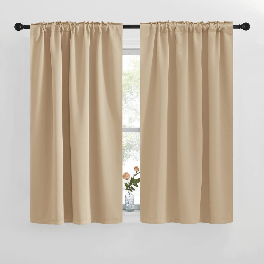 Nicetown Window Treatment Curtains Room Darkening Drapes - (Biscotti Beige Color) 42 Width X 50 Drop Each Panel, 2 Panels Set, Curtains and…
