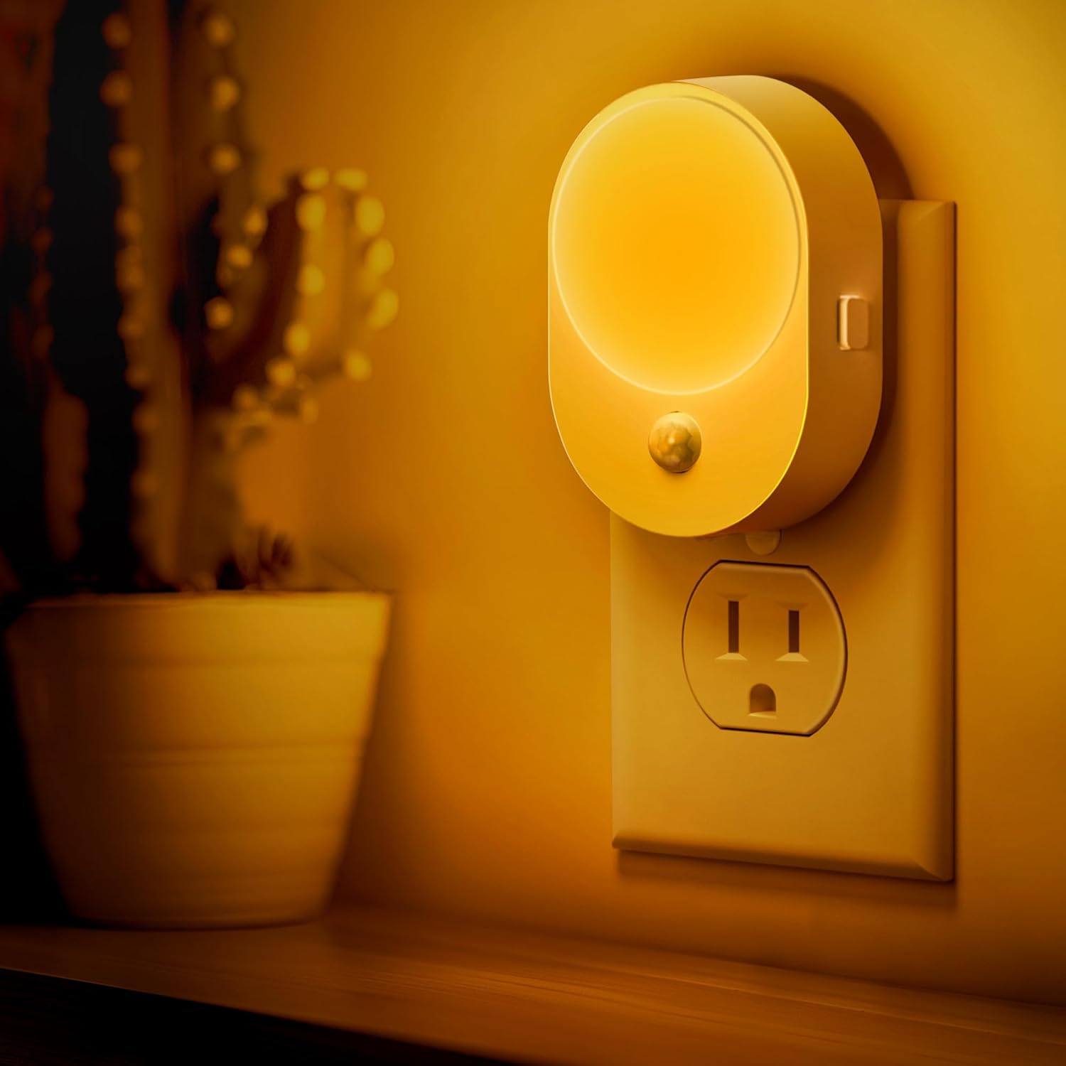 L LOHAS LED Motion Sensor Night Light,[2-PACK] Night Lights Plug into Wall, Motion Sensor and Dusk to Dawn Sensor,2000K Amber…