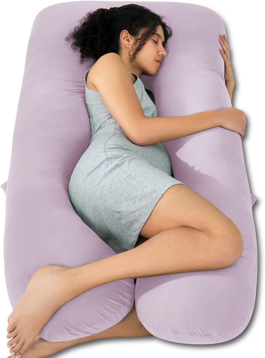Queenrose QUEEN ROSE Cooling Pregnancy Pillows, U Shaped Full Body Maternity Pillow for Pregnant Support, Rayon Derived from Bamboo, Butter…