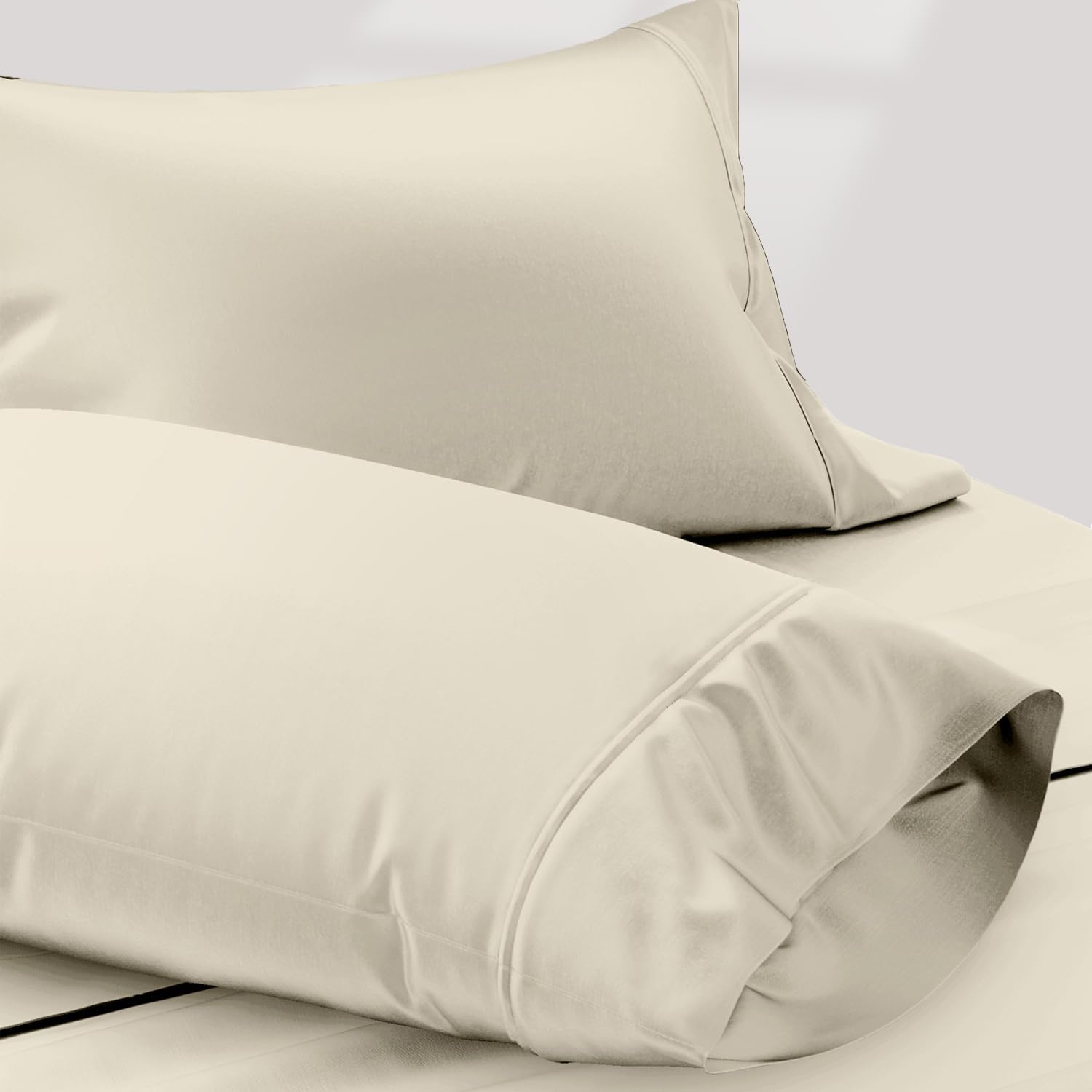 TEXAS LINEN CO. 100% Egyptian Cotton Pillow Cases Standard/Queen Size Set of 2 - Luxury 1200 Series Star Sleepin' Collection Pillow Cases…