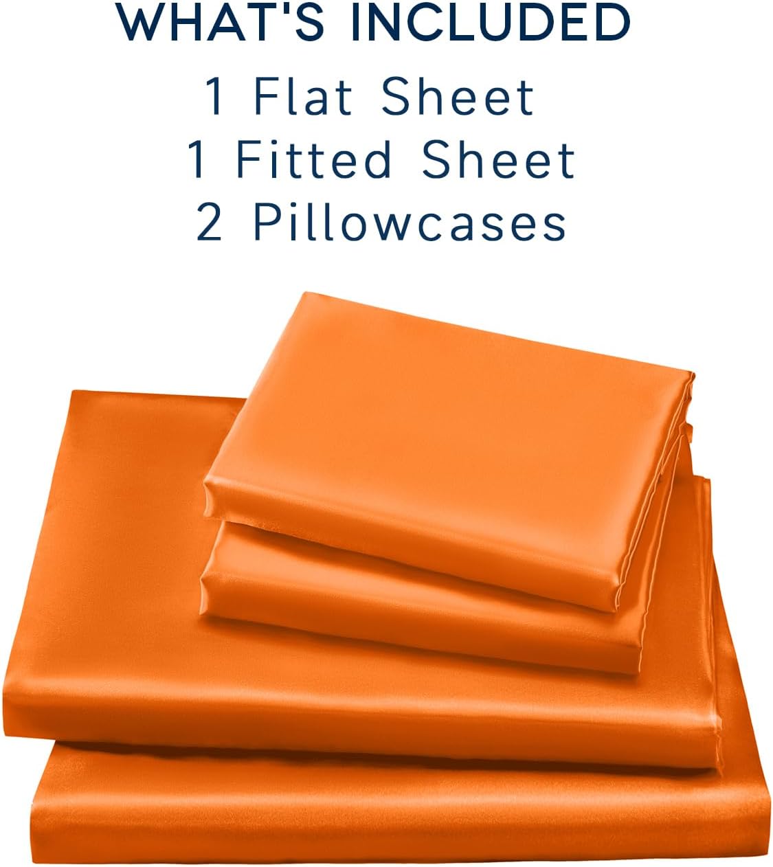 Golal Satin Sheets California King Size - 4 Pieces Luxury Silky Soft Bed Sheets, Wrinkle-Free Burnt Orange Satin Silk Sheet Set with 1 Deep…