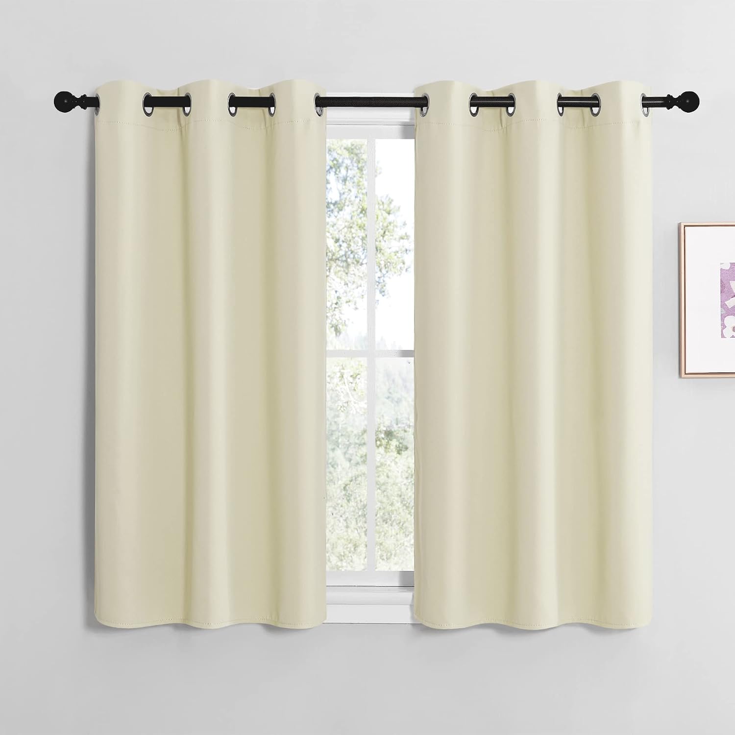 NICETOWN Room Darkening Curtain Panels for Living Room, Thermal Insulated Grommet Room Darkening Draperies/Drapes for Window (Beige, 2…