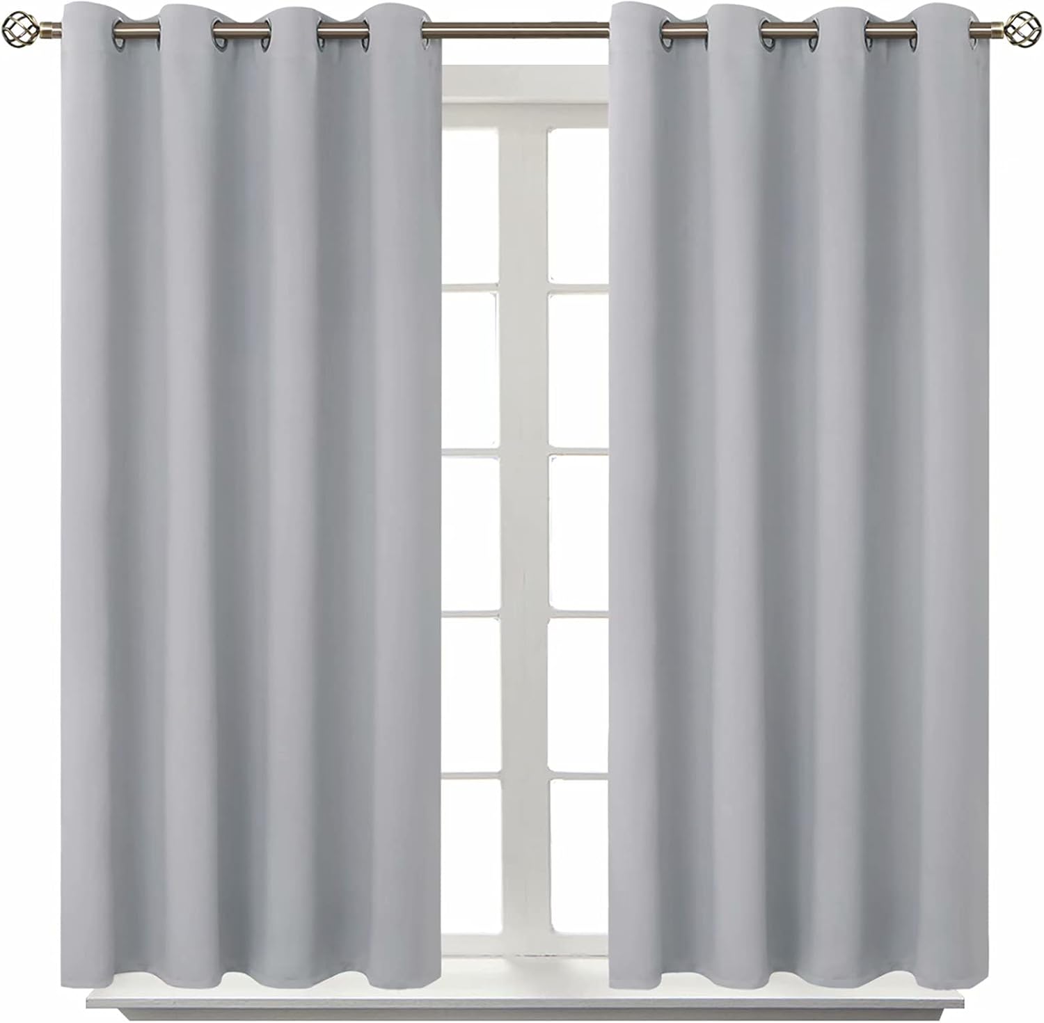 BGment Room Darkening Curtains 45 Inches Long - Grommet Thermal Insulated Drapes Window Treatment Curtains for Bedroom, 2 Panels, 52 x 45 I…