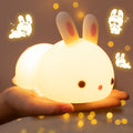 One Fire Night Light for Kids Bunny Toys, 16 Colors Squishy Bunny Lamp, Soft Silicone Bunnies Stuff,1200mah Dimmable Bunnies Cute Lamp…