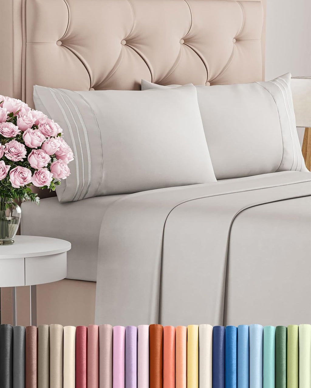 Full Size 4 Piece Sheet Set - Comfy Breathable & Cooling Sheets - Hotel Luxury Bed Sheets for Women & Men - Deep Pockets, Easy-Fit, Soft…