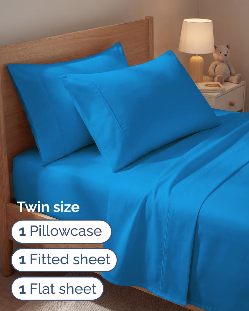 Twin 4 Piece Sheet Set - Comfy, Breathable & Cooling - Hotel Luxury Bedding for Women, Men, Kids, Teens & Children - 1 Flat & 1 Fitted…