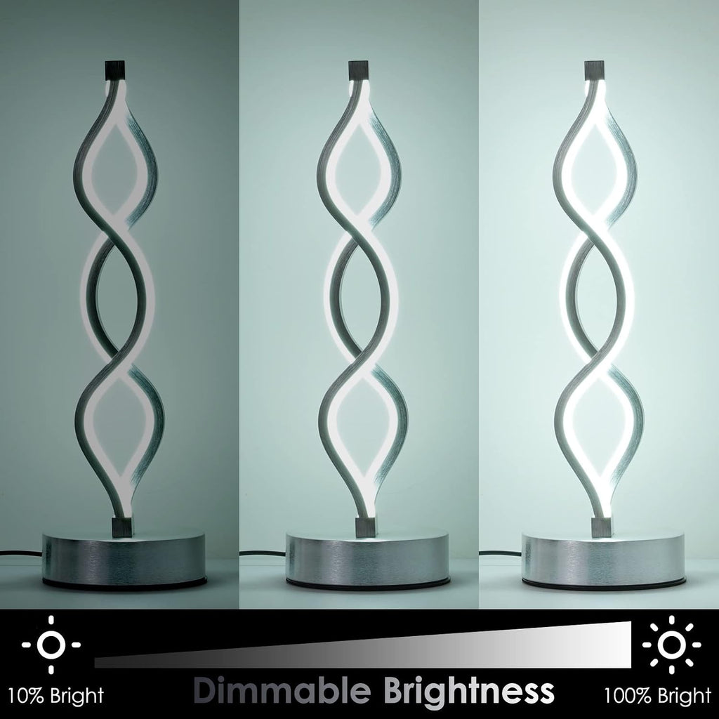 NUÜR Silver Lamps for Bedrooms Set of 2, Small Table Lamp, 3 Colour Temperature, 15.8 Inch Height, Bedsides Lamps for Living Room