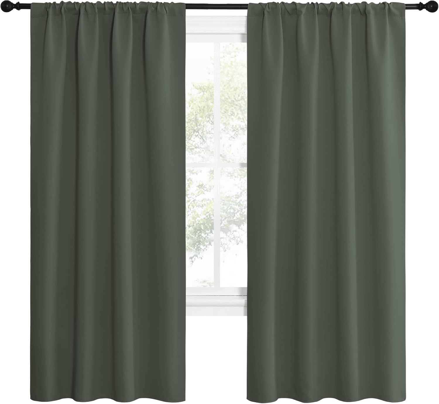 NICETOWN Bedroom Curtains Blackout Draperies - All Season Thermal Insulated Solid Rod Pocket Top Blackout Curtains/Drapes for Kid's Room…