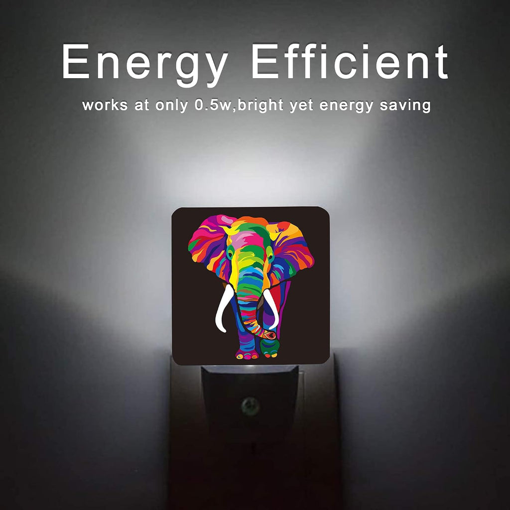 Elephant Night Light, Colorful Elephant Plug-in Night Lights with Dusk-to-Dawn Sensor for Stairway/Hallway/Kitchen Sleep Friendly lamp for…