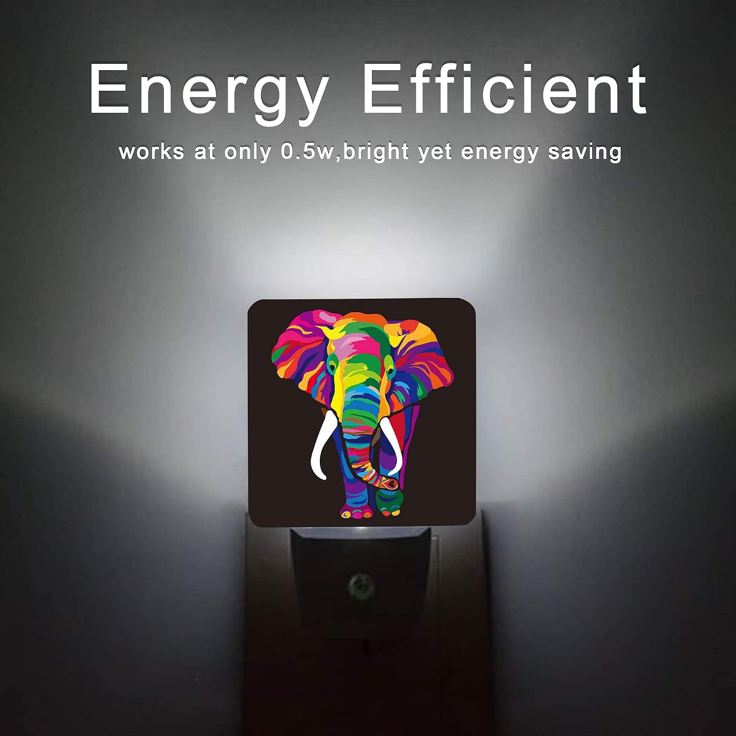 Elephant Night Light, Colorful Elephant Plug-in Night Lights with Dusk-to-Dawn Sensor for Stairway/Hallway/Kitchen Sleep Friendly lamp for…