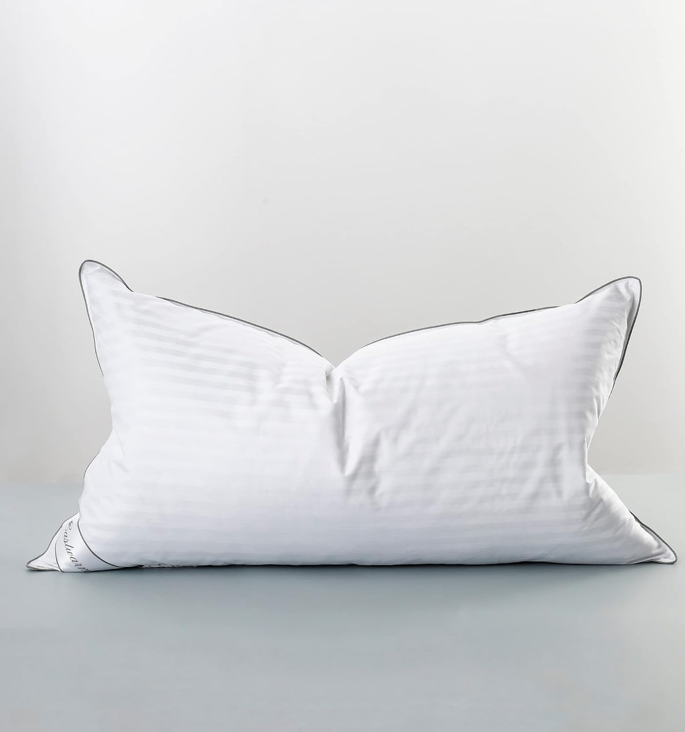 Eastwarmth Goose Feather Down Pillow for Sleeping, 100% Cotton Cover King (20X36IN) Bed Pillow Stripe White 1 Pack 1 Pack 50 oz Cotton