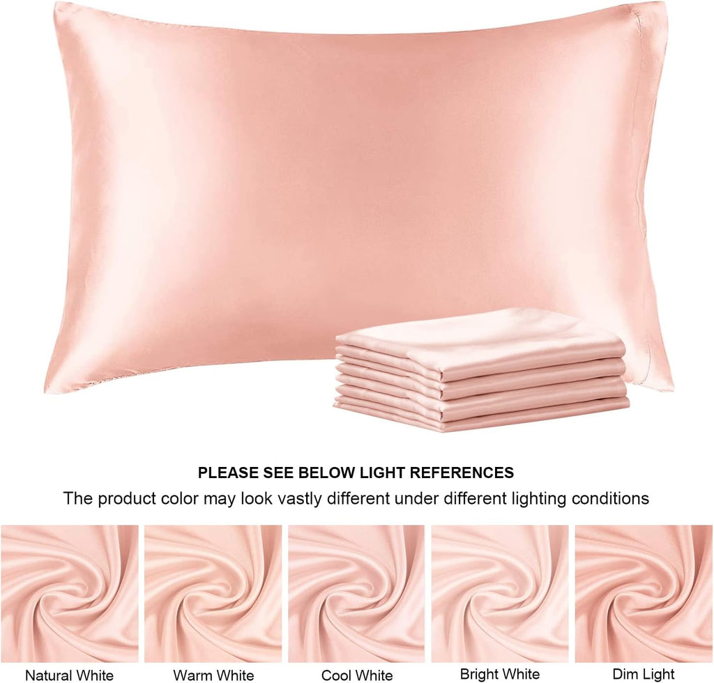 Bedelite Satin Pillowcase for Hair and Skin, Super Soft Similar to Silk Pillow Cases 4 Pack with Envelope Closure, Cooling Pillowcases for…