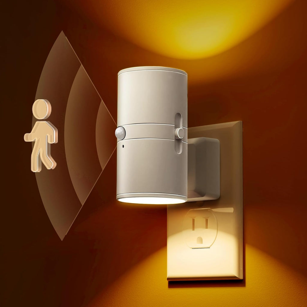 L LOHAS LED Motion Sensor Nightlight, Amber Night Light, [2 Pack] Motion Activated Night Light, Yellow Nightlights, Dimmable 0-100LM…