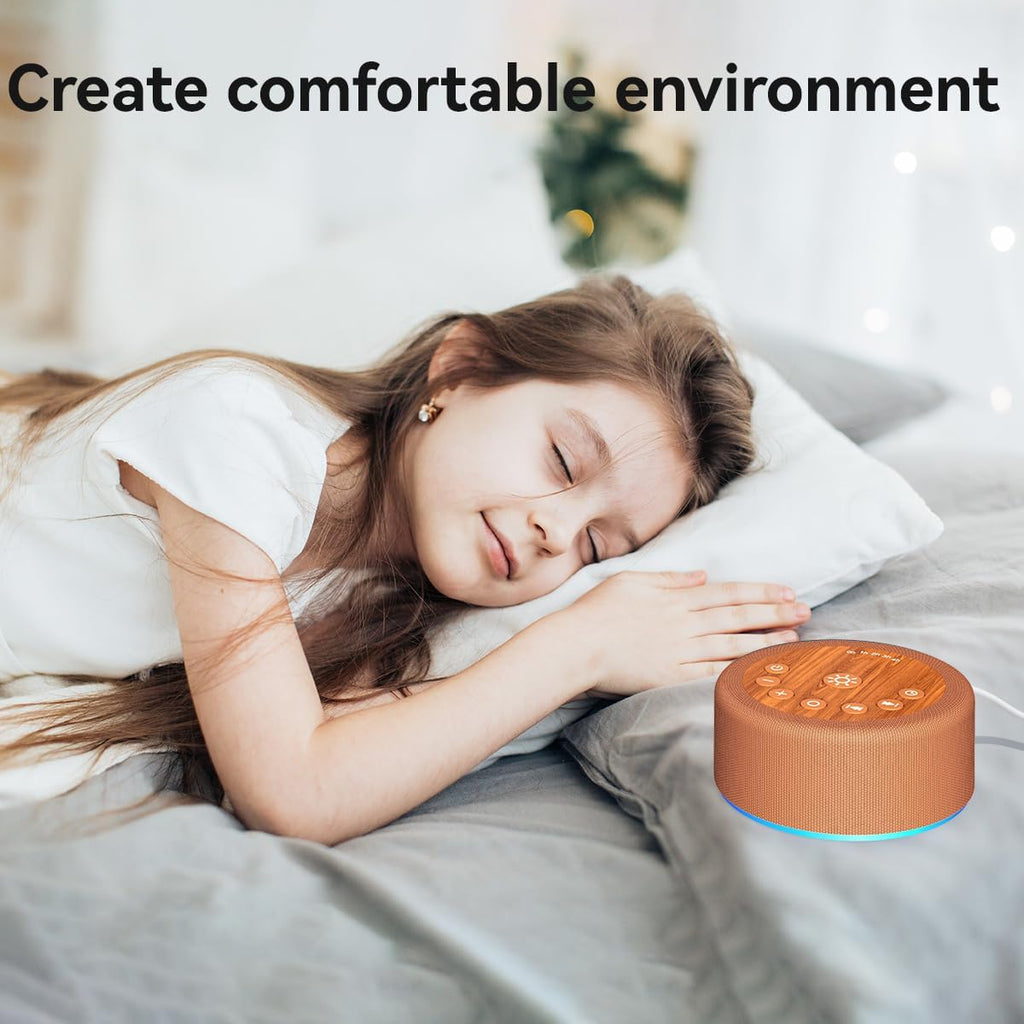 Hushingwhitenoisemachine Sleep Sound Machine White Noise Machine with 30 Non Looping Sounds 12 Night light Colors with 5 Timers 36 Adjustab…