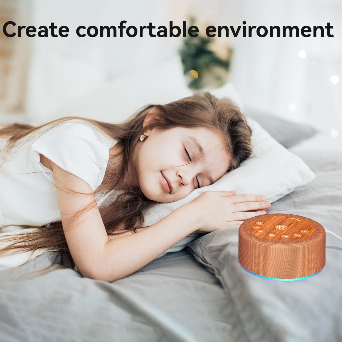 Hushingwhitenoisemachine Sleep Sound Machine White Noise Machine with 30 Non Looping Sounds 12 Night light Colors with 5 Timers 36 Adjustab…
