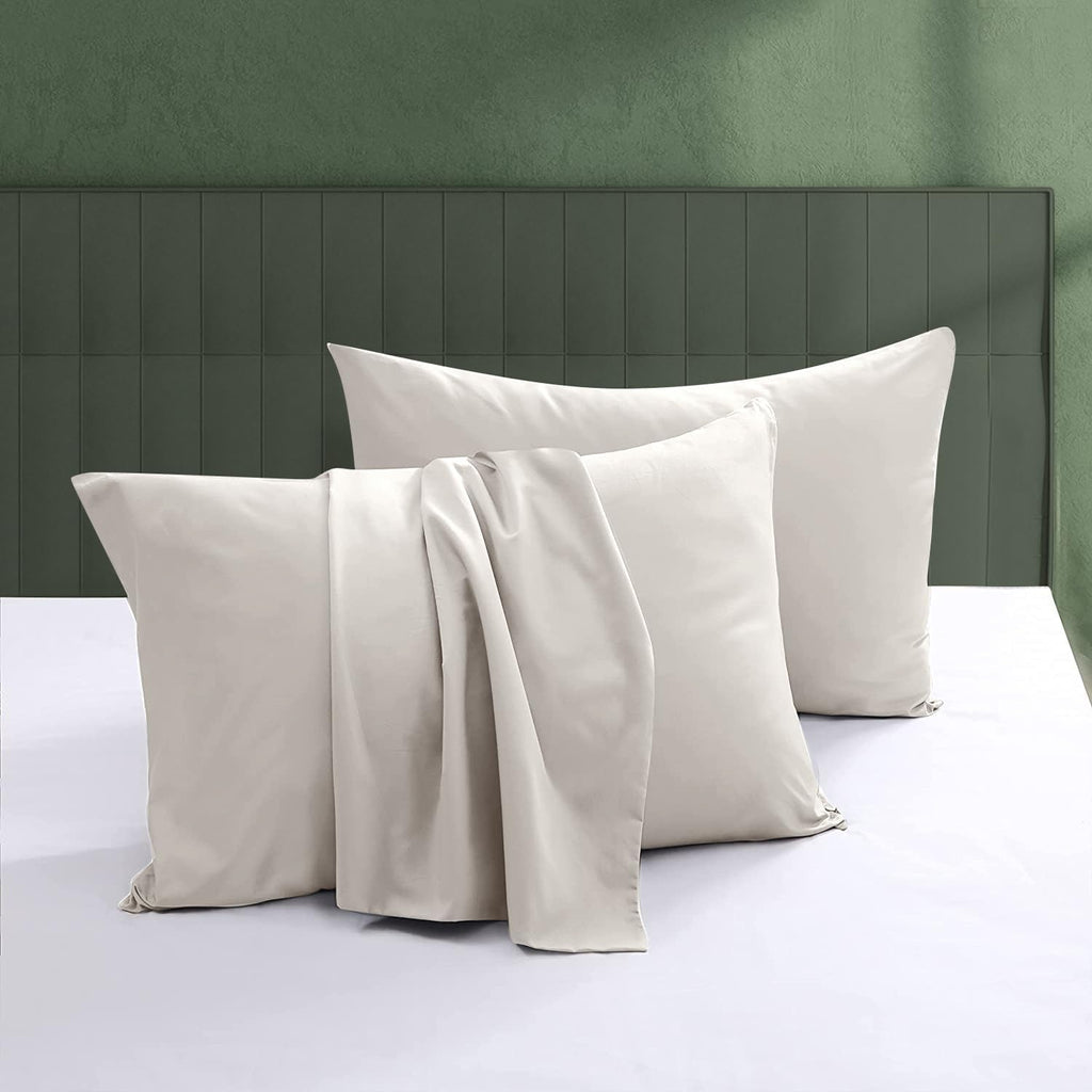 ShunjieHome 100% Egyptian Cotton Pillow Protectors Set of 2, 600 Thread Count Standard Bed Pillow Cases with Zipper, Sateen Weave Cooling P…