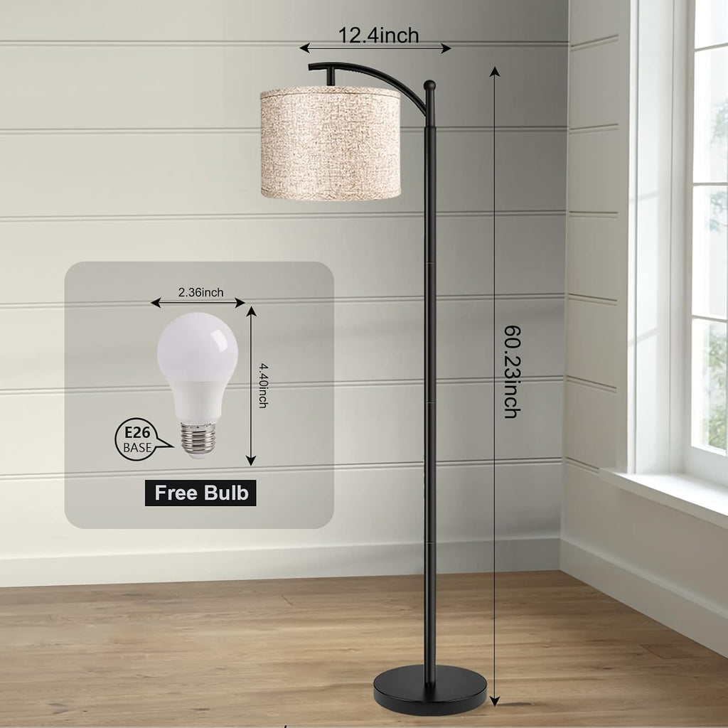 ROTTOGOON Floor Lamp for Living Room, 4 Color Temperature LED Floor Lamp with Remote Control & Foot Switch, LED Bulb Included, Modern…