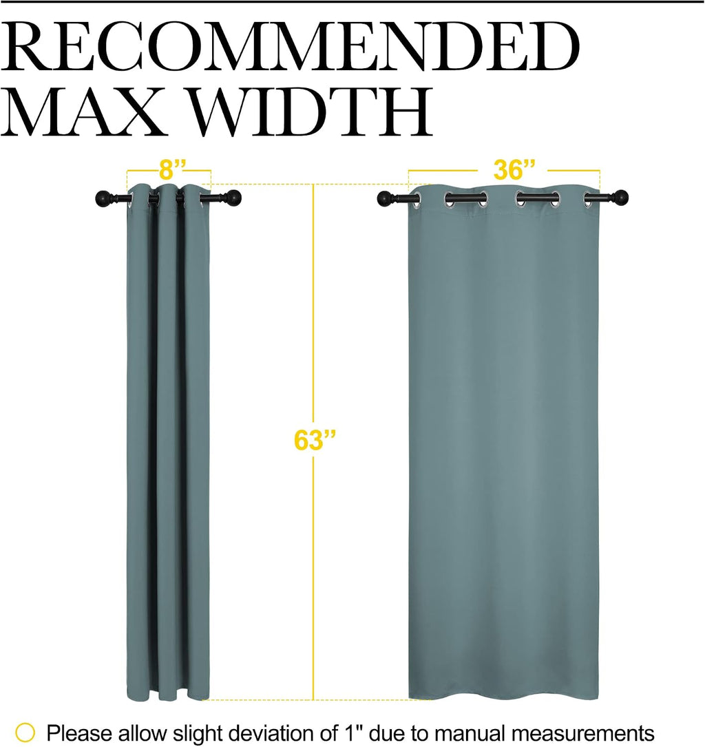 NICETOWN Modern Greyish Blue Blackout Curtains Noise Reducing, Thermal Insulated and Privacy Room Darkening Drape Panels for Boy's Guest…