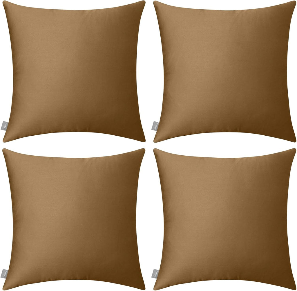 Thmyo 4-Pack 100% Cotton Comfortable Solid Decorative Throw Pillow Case, Thmyo Square Cushion Cover Pillowcase Sublimation Blank Pillow Cove…