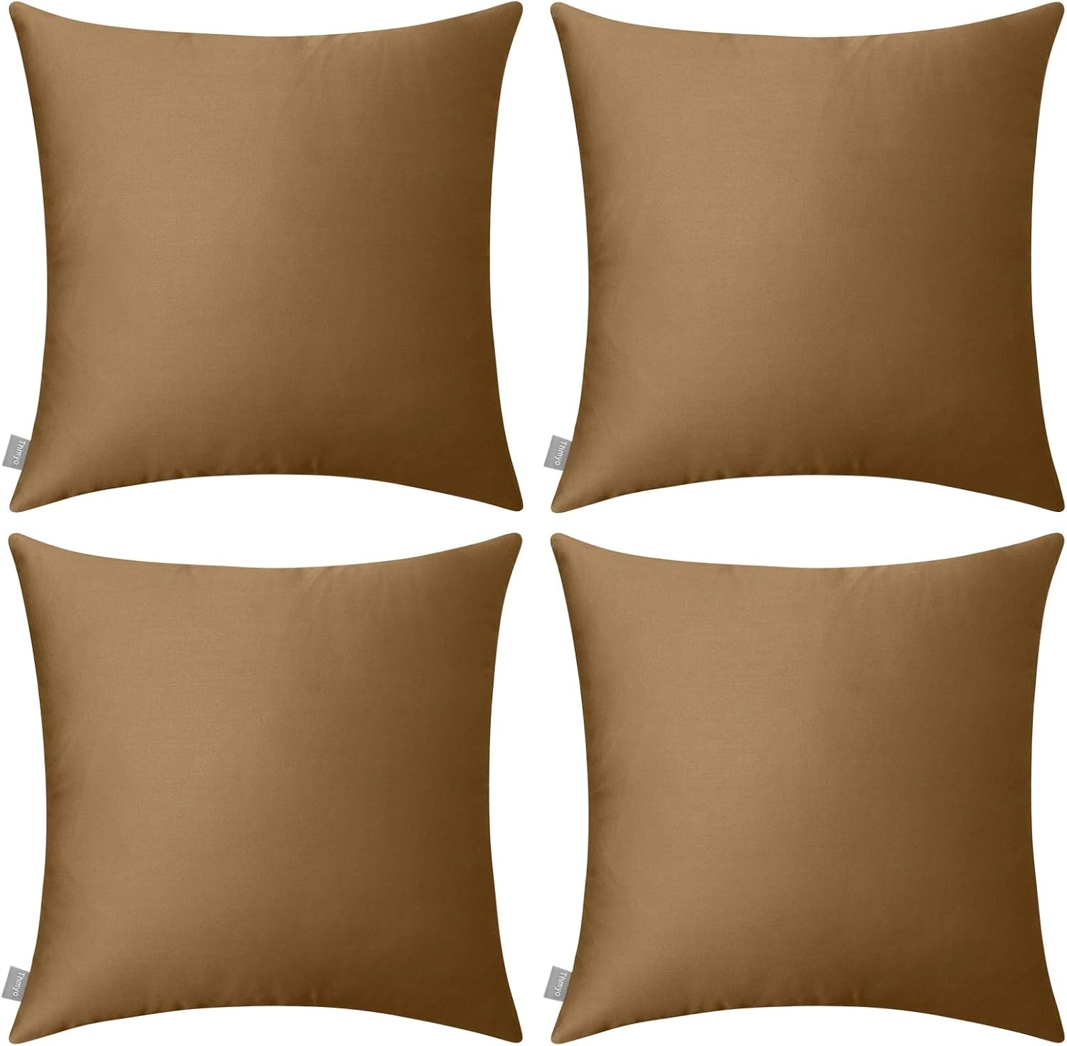 Thmyo 4-Pack 100% Cotton Comfortable Solid Decorative Throw Pillow Case, Thmyo Square Cushion Cover Pillowcase Sublimation Blank Pillow Cove…