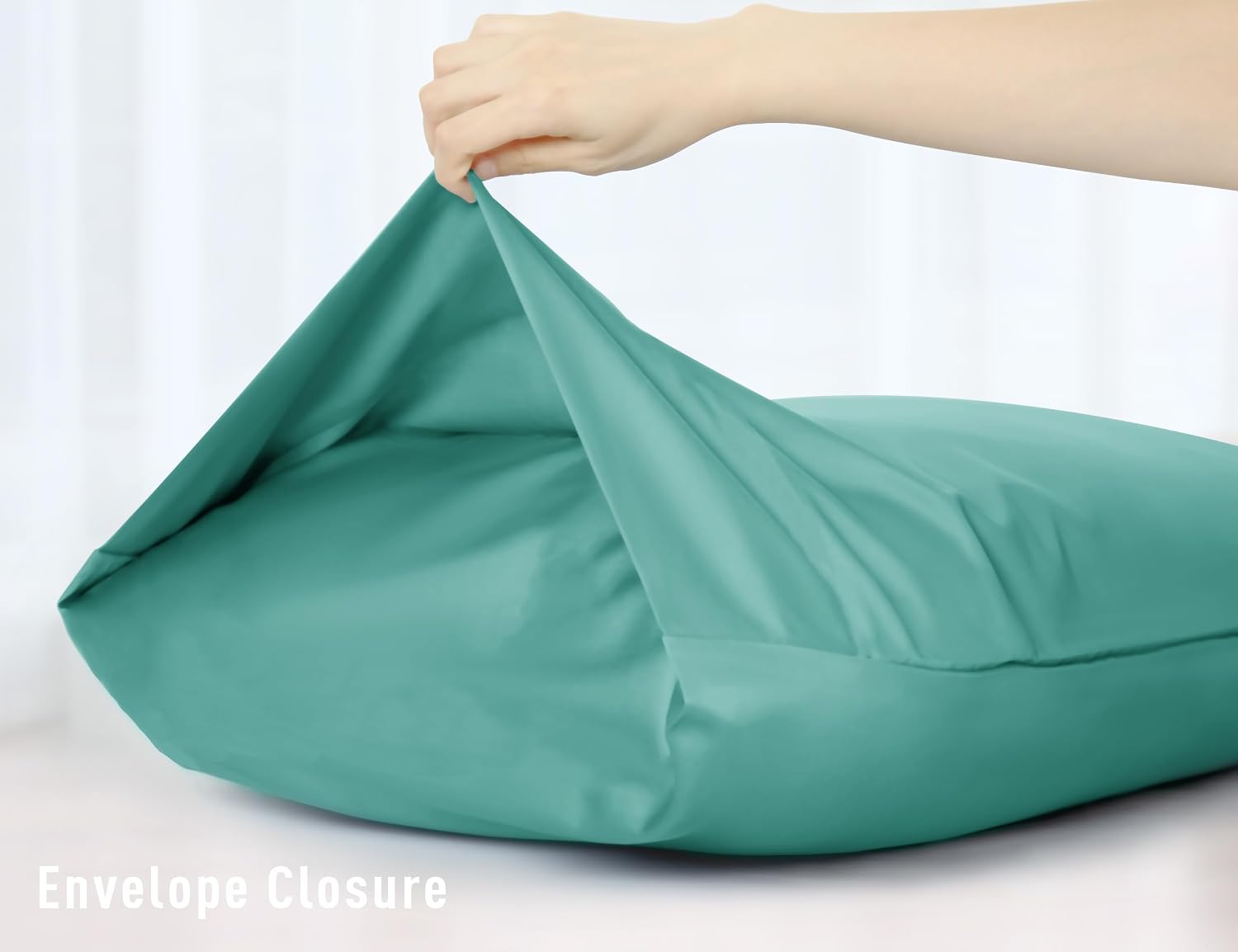 Sunflower Body Pillowcase 100% Cotton Long Pillow Cover/Case Envelope Closure 1 Pack, 20×54 inches Lagoon, Soft and Breathable