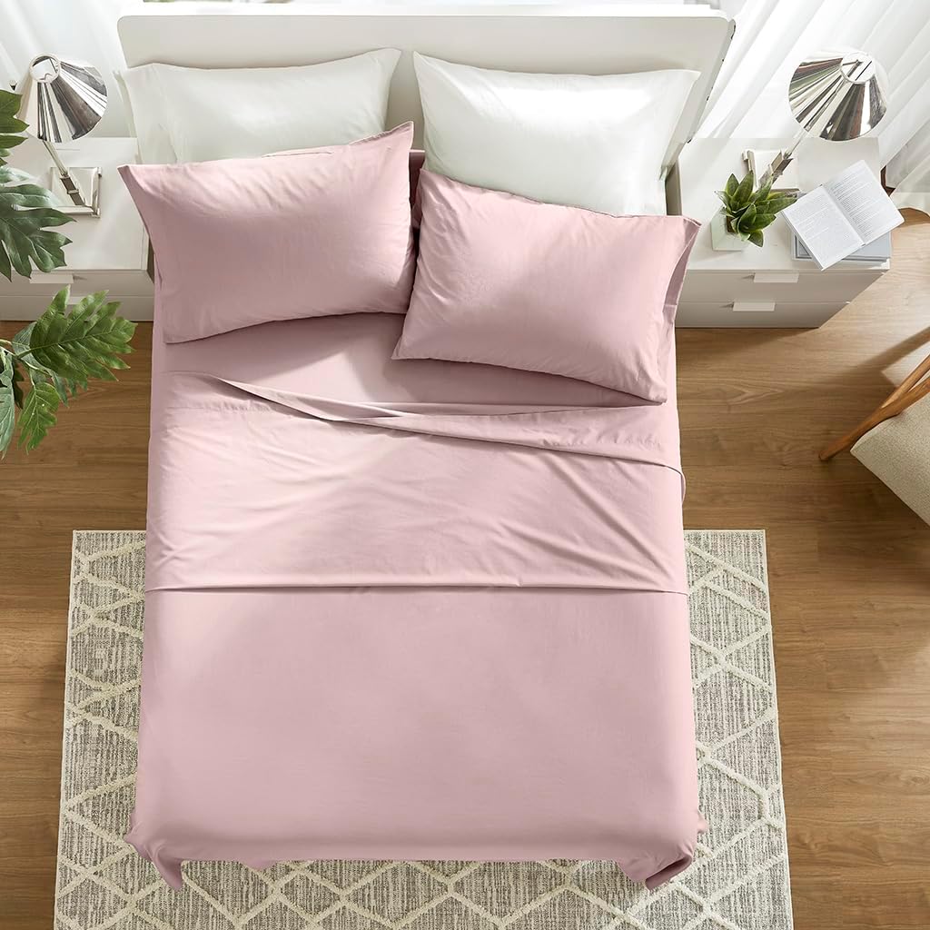 ComfortSpaces Comfort Spaces 100% Cotton Sheets Full, Breathable & Ultra Soft Cotton Sheets, Naturally Cool Cotton Bed Sheets with 14" Elas…