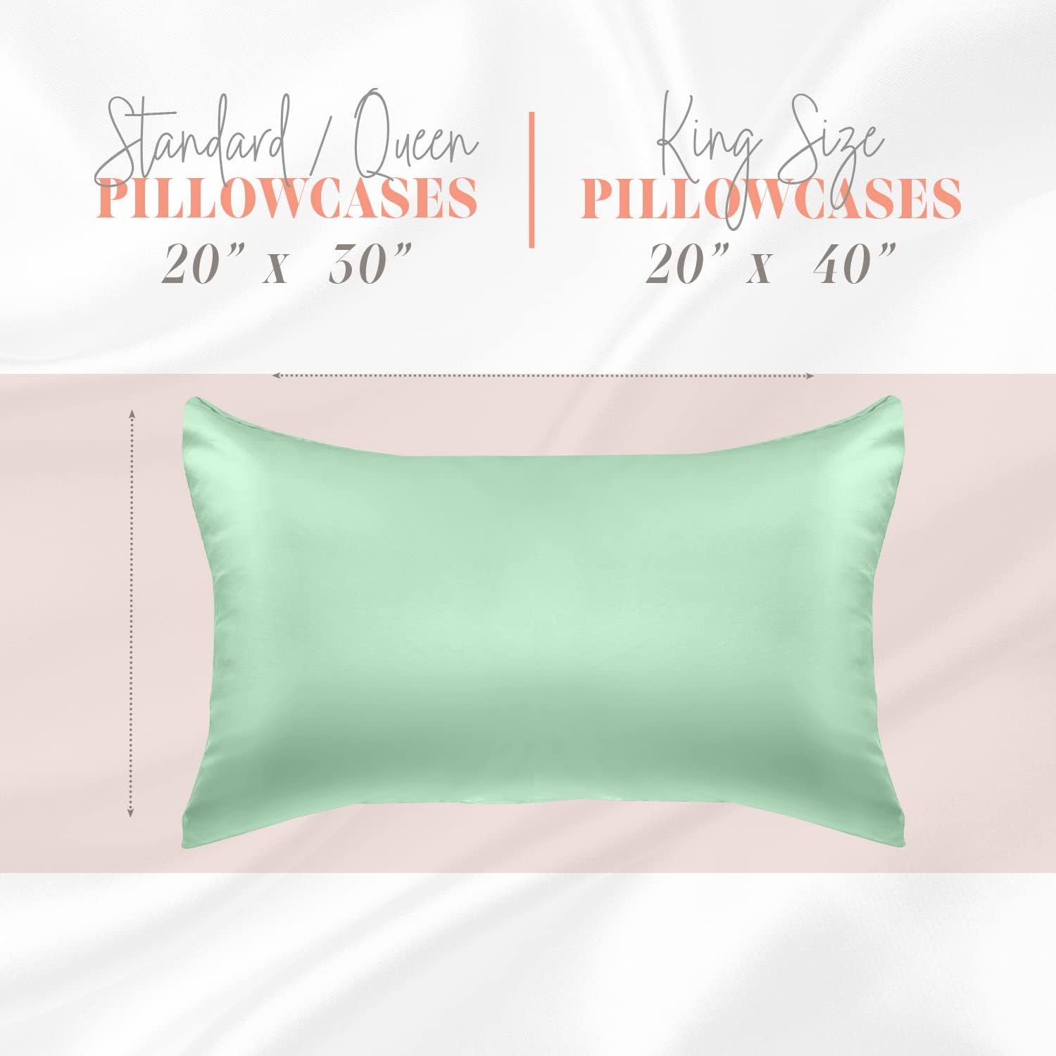 Elegantcomfort Elegant Comfort Silky and Luxurious 2-Piece Satin Pillowcase Set for Healthier Skin and Hair, Hidden Zipper Closure and Beau…