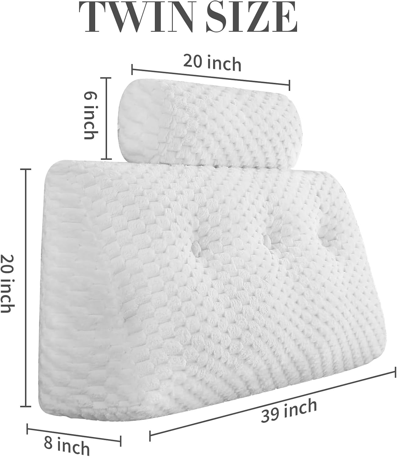 Wedge Headboard Pillow - Bed Wedge Pillow for Headboard Triangular Head board Pillows with Neck Roll -Large Bolster Pillows for Sitting…