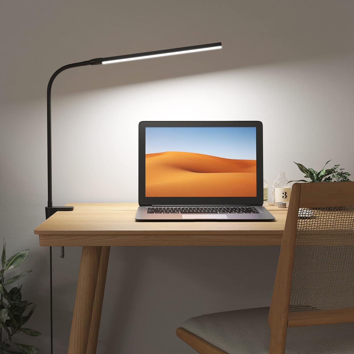 Lepro Clip on Desk Lamp LED Reading light Dimmable USB Small Clamp Lamp with 3 Color Modes 10 Brightness, Adjustable Flexible Gooseneck…