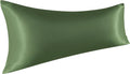 Ntbay Satin Body Pillowcase for Hair and Skin, Luxurious and Silky Pillow case with Envelope Closure, 20x54 Inches, Olive Green 54 Inches G…