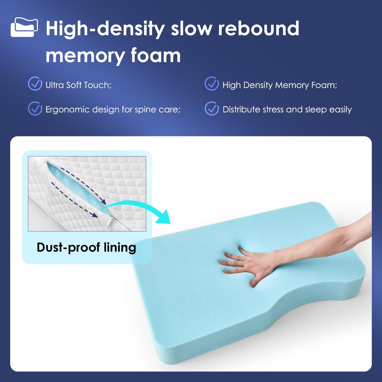 Livemy Leg Pillow for Side Sleepers, Memory Foam Knee Pillow for Side Sleeping, Leg Elevation Pillow for Hip/Back/Sciatica Helps Spi…