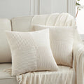 Fancy Homi 2 Packs Cream Euro Decorative Throw Pillow Covers 28x28 Inch for Couch Bed Sofa, Rustic Farmhouse Boho Home Decor, Soft Corss…