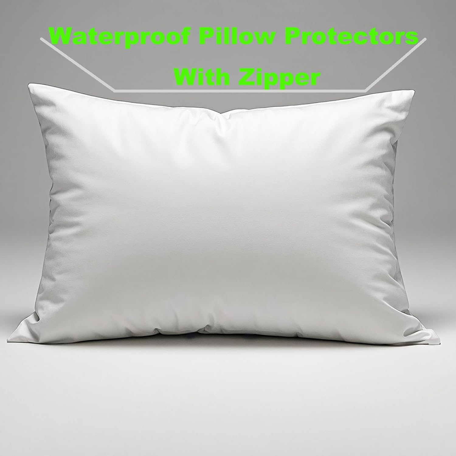 Waterproof Pillow Protectors Queen 20x28 Inches 4 Pack with Zipper Dust Proof Moisture Proof Sweat Proof Pillow Case Cover Protector Soft…